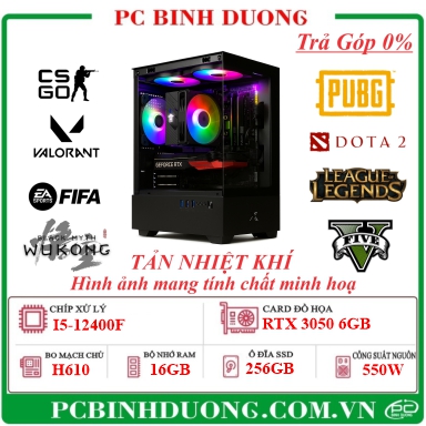PC Gaming Mic H610/I5-12400F/16GB/256GB/RTX3050-6GB/550W